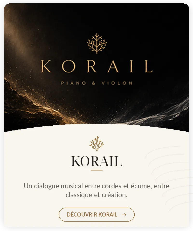 Découvrir Korail, projet musical pour piano et violon, entre musique classique et création.